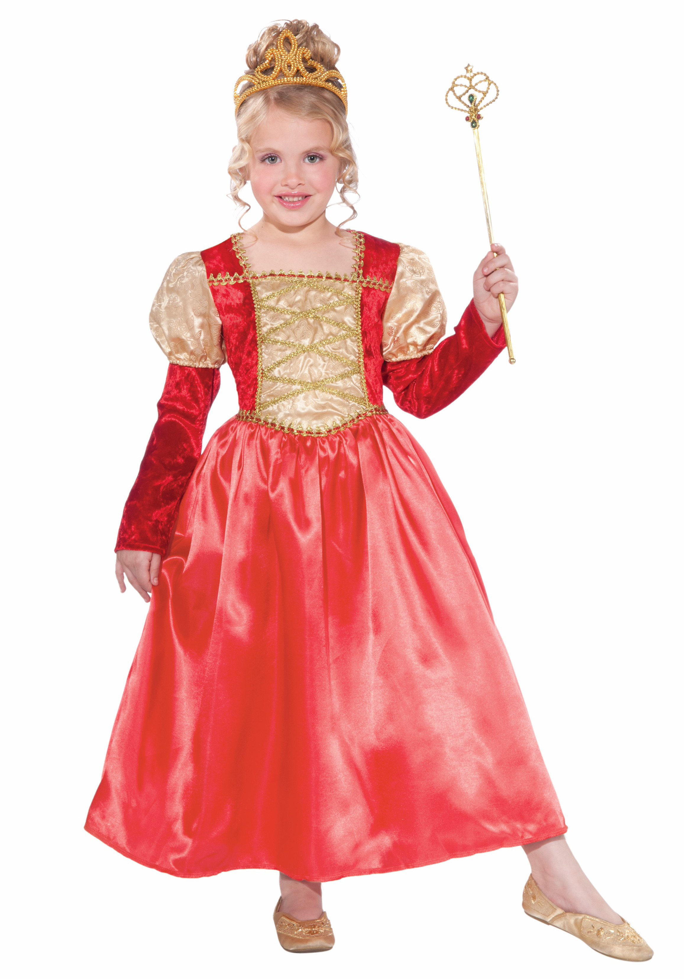 Детский костюм Принцессы в красно-золотом - красивое платье красного цвета ...
